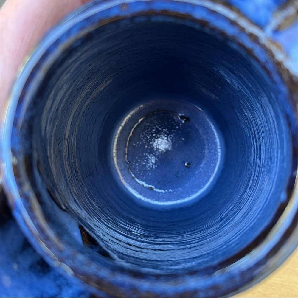 Handmade Ceramic Pitcher In Blue & Brown - Picture 9 of 15